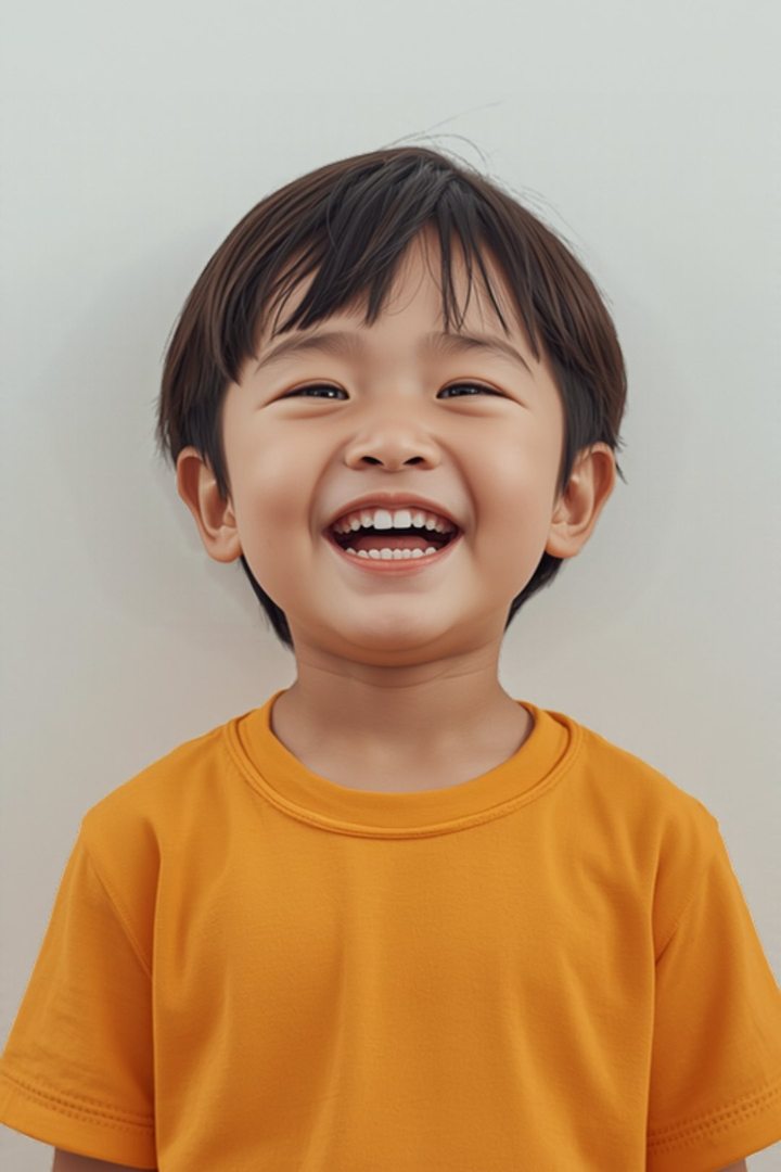 Enfant souriant en train d'apprendre, accompagné avec bienveillance